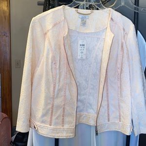 CACHE pink/blush lace print jacket